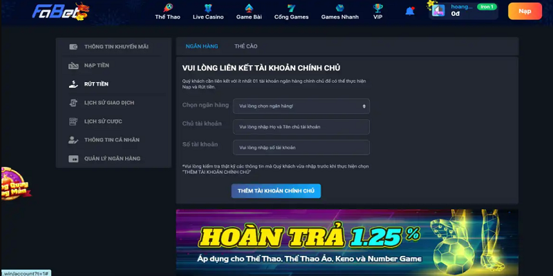Rút tiền Fabet cần đáp ứng các điều kiện cơ bản