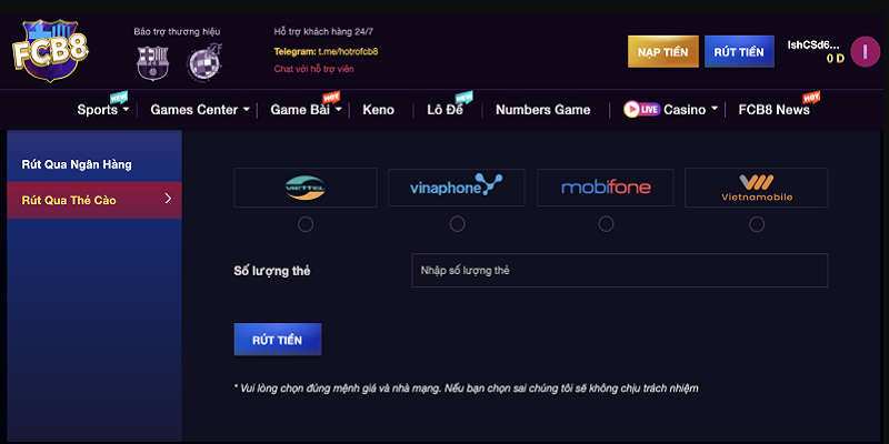 Lưu ý khi thực hiện giao dịch rút tiền FCB88
